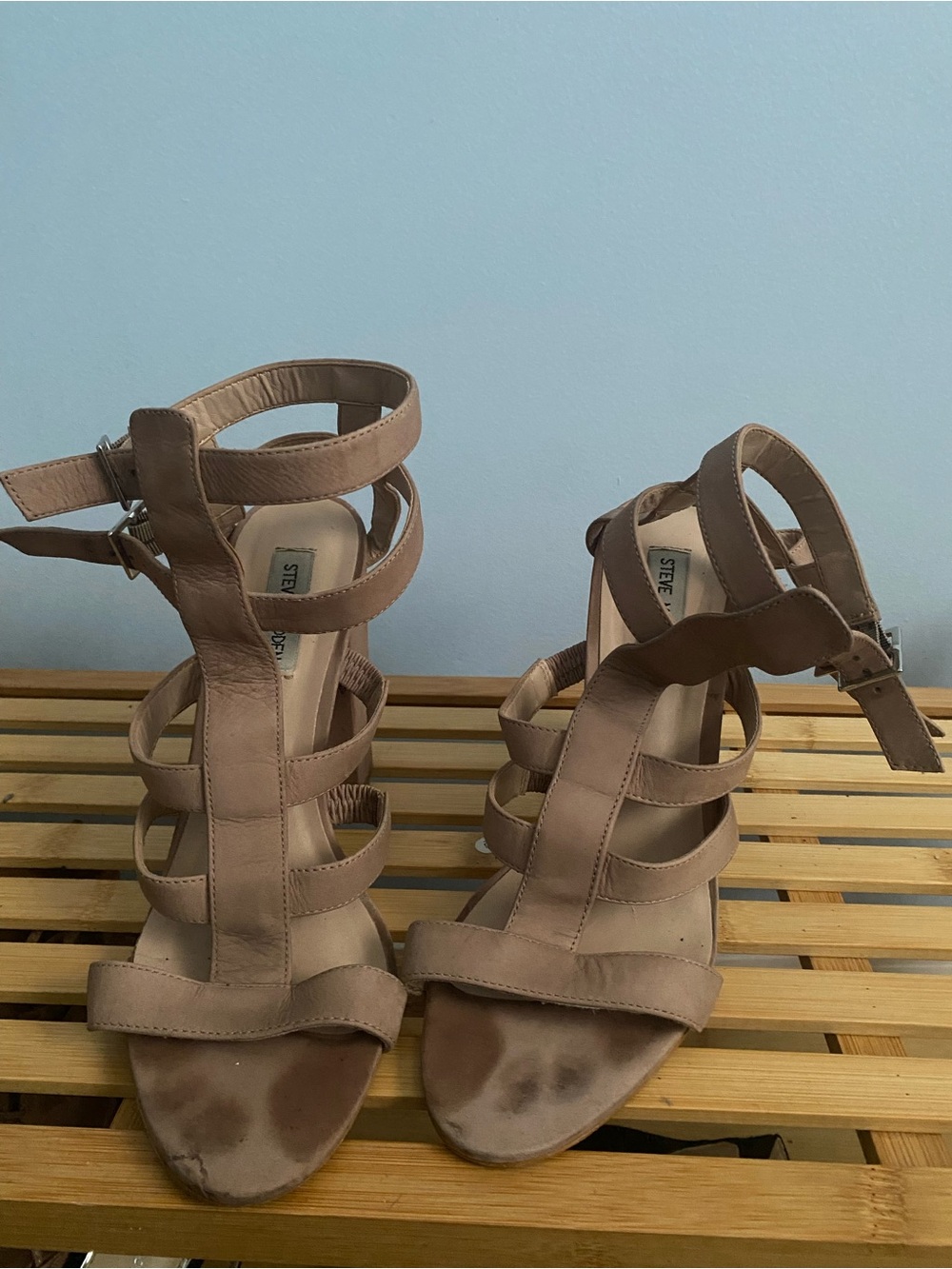 Steve Madden Nude/Tan Multi-Strap High Heel Sandals